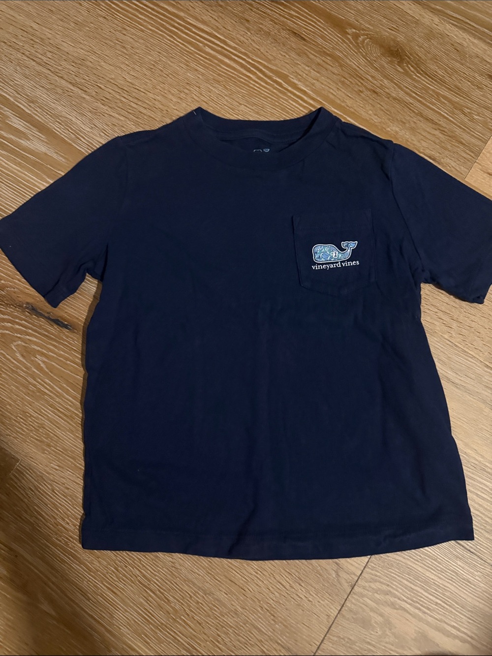 Vineyard Vines Navy Short-Sleeve Pocket Tee with Whale Logo